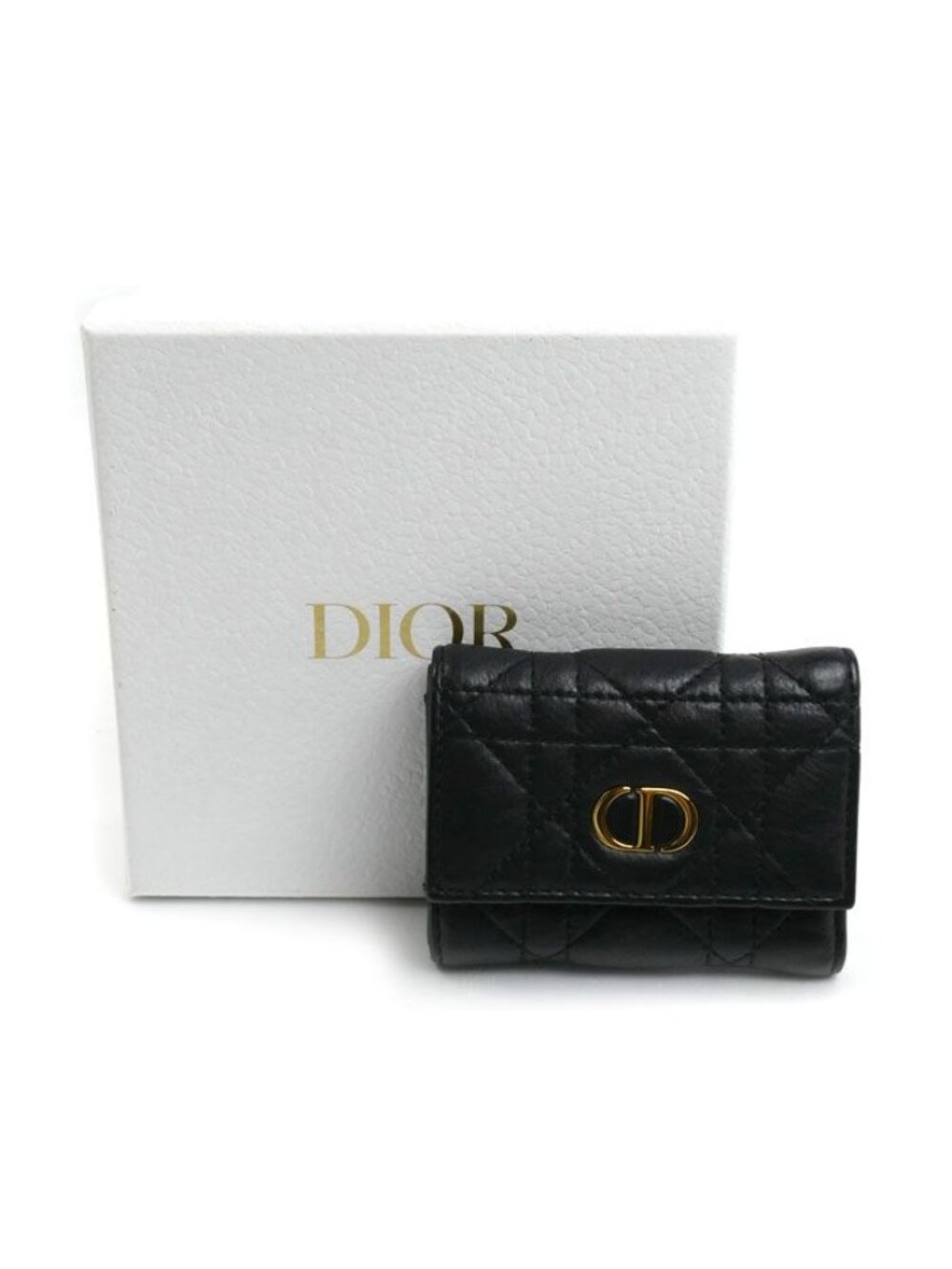 Dior Caro Veronia Trifold Wallet Black - Picture 9 of 9